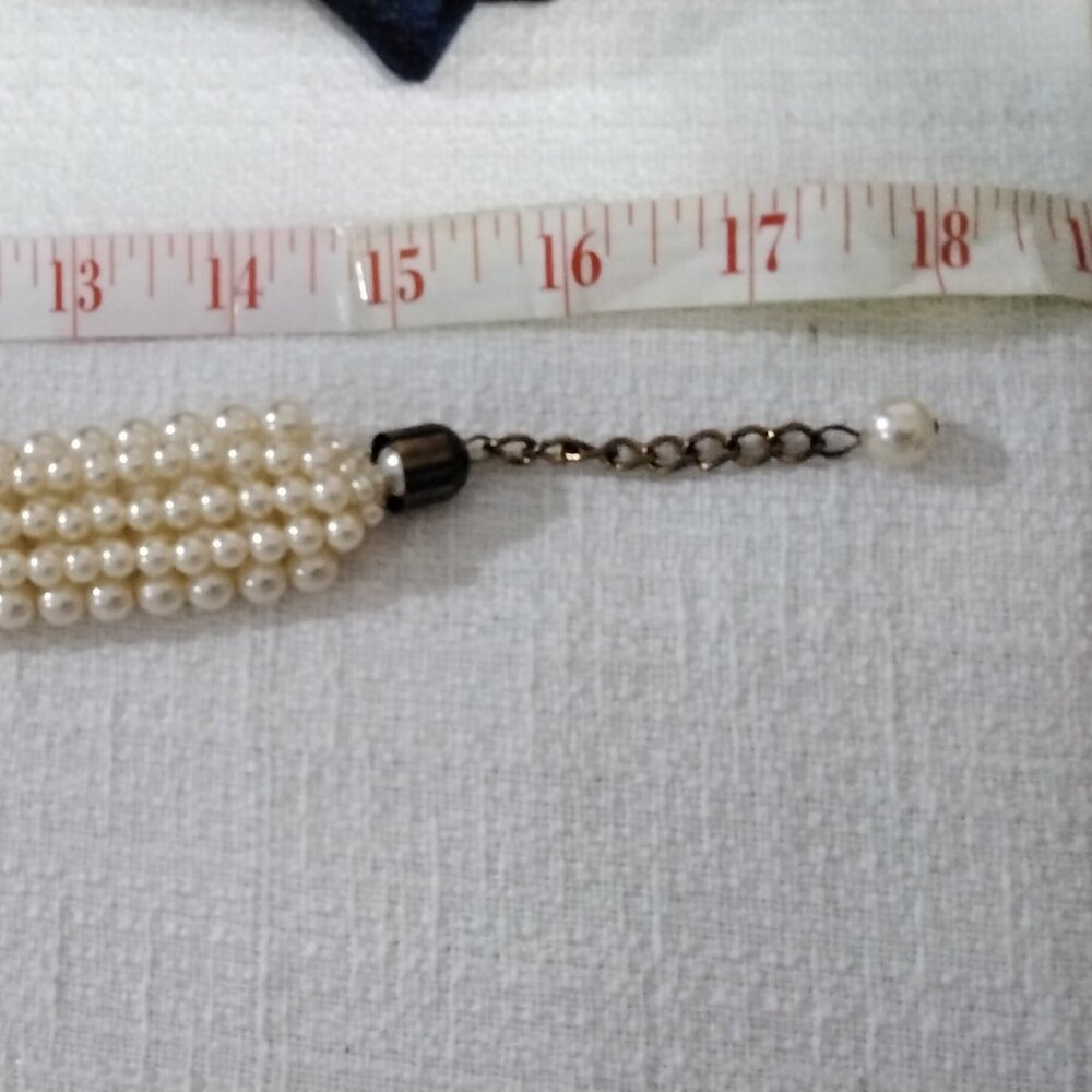 Vintage Faux Pearls Beads necklace 18" length Chocked Chunky Elegant Classic 001 - Picture 7 of 14
